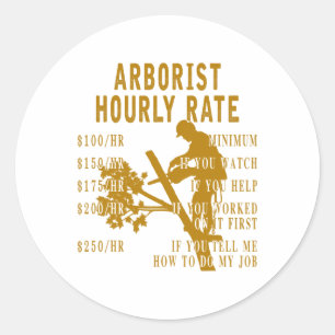 Adesivo Taxa horária de arborista engraçada para escalador