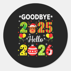 Adesivo Tchau 2025 Olá 2026 Feliz Ano Novo Natal P