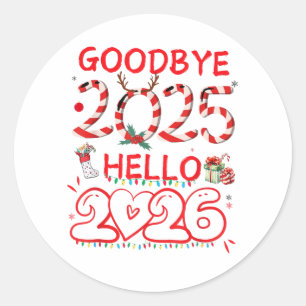 Adesivo Tchau 2025 Olá 2026 Feliz Natal Feliz Ano Novo