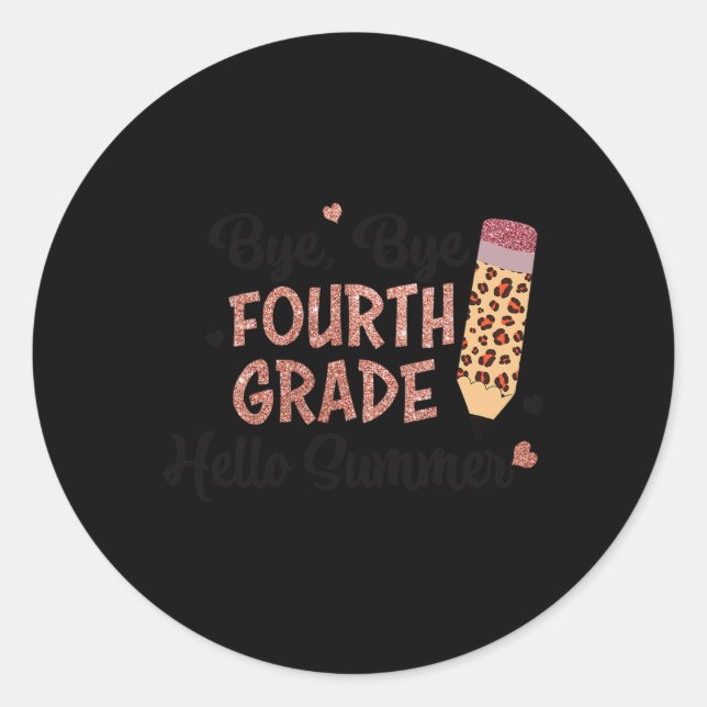 Adesivo Tchau, 4º ano, verão, dia passado (Frente)
