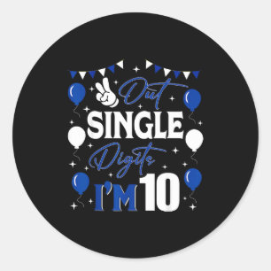Adesivo Tchau Dígitos Simples Estou Com 10 Anos 10º Aniver
