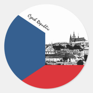 Adesivo Tcheco, patriótico, Praga, Bandeira da Rep