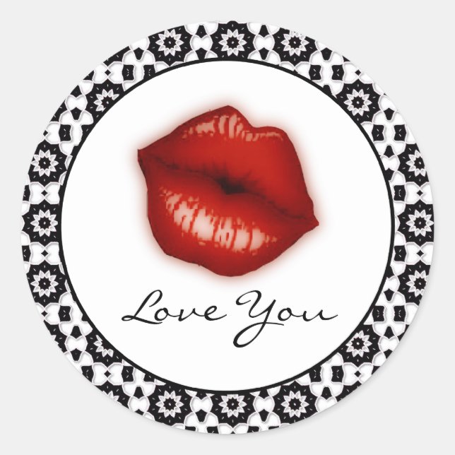 Adesivo Te Amo: Lábios Stickers (Frente)