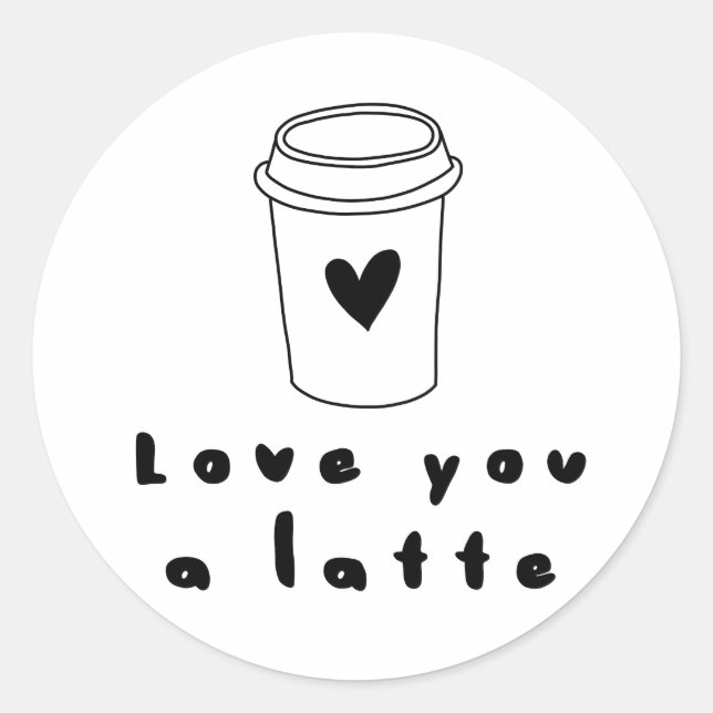 Adesivo te amo um latte (Frente)