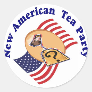 Adesivo Tea party americano Etiqueta-Novo