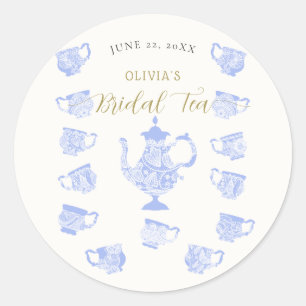 Adesivo Tea Party Chinoiserie Blue Boho Chá de panela