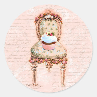 Adesivo Tea Party Cupcake vitoriano francês Design
