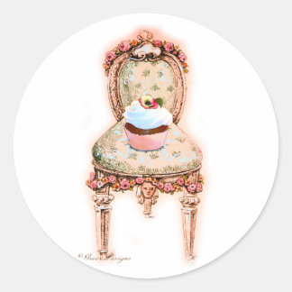 Adesivo Tea Party Cupcake vitoriano francês Design