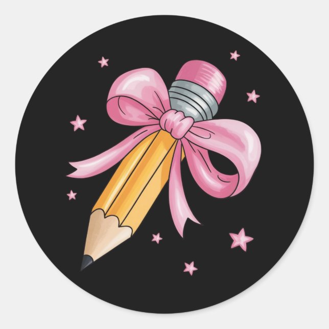 Adesivo Teacher Bow Pencil Teaching Life Appreciation Gift (Frente)