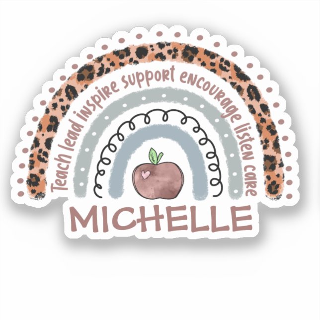 Adesivo Teacher Core Values Rainbow (Frente)