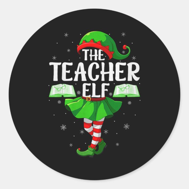 Adesivo Teacher Elf Christmas Girls Women Elf Squad Xmas F (Frente)