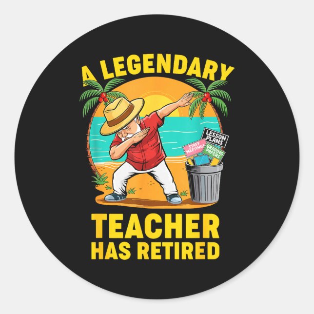 Adesivo Teacher Legend Has Retired 2025 Happy Retirement P (Frente)