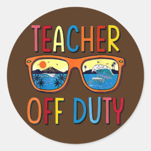Adesivo Teacher Off Duty Sunglasses Palm Tree Beach
