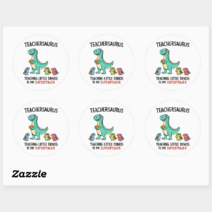 Adesivo Teachersaurus humor de professor com pequenos dino