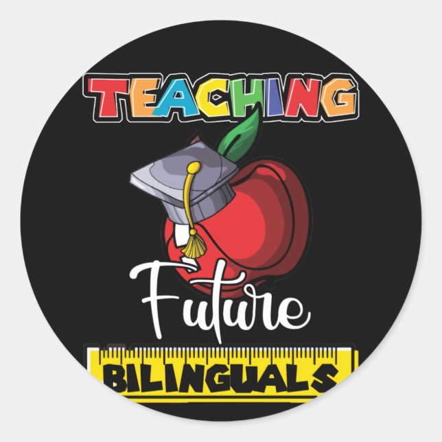 Adesivo Teaching Future Bilinguals Spanish Teacher Apple (Frente)
