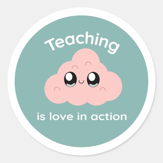 Adesivo Teaching is Love in Action Cute Cloud Sticker (Frente)