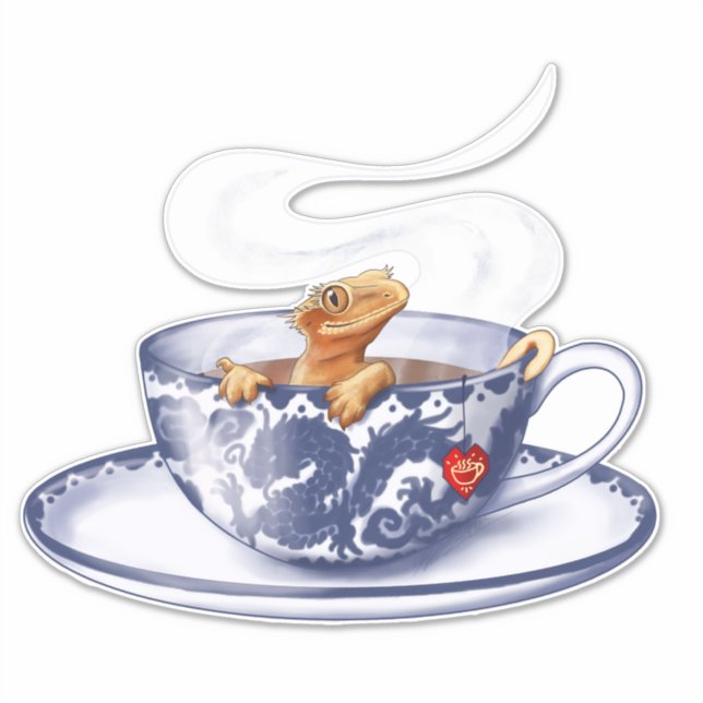 Adesivo Teacup Crested Gecko Sticker (Frente)