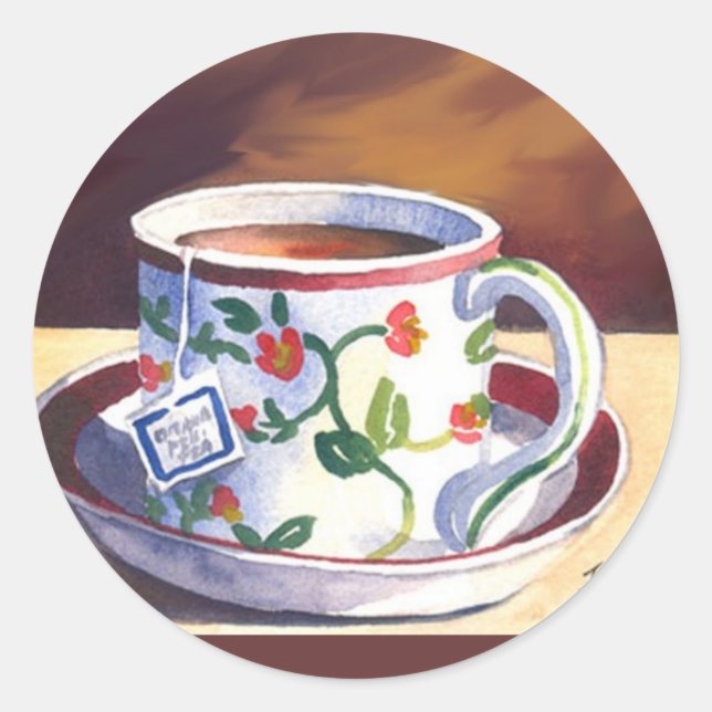 Adesivo Teacup & Saucer com Teabag (Frente)