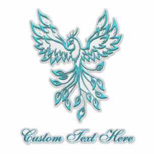 Adesivo Teal Blue Phoenix com texto personalizado