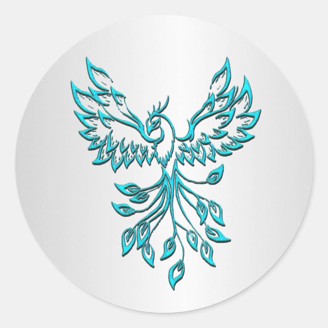 Adesivo Teal Blue Phoenix na Prata (Frente)