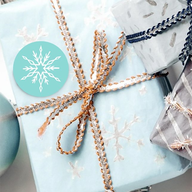 Adesivo Teal branco de flocos de neve (Criador carregado)