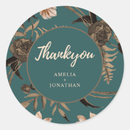 Adesivo Teal Burnt orange terracotta casamento outono flor