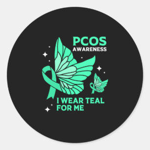 Adesivo Teal Butterfly Pcos Eu Visto Teal Para Mim