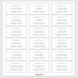 Adesivo Teal Calliografia 18 Rótulos de Endereço Convidado