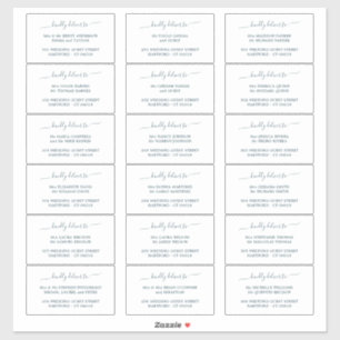 Adesivo Teal Calliografia 18 Rótulos de Endereço Convidado