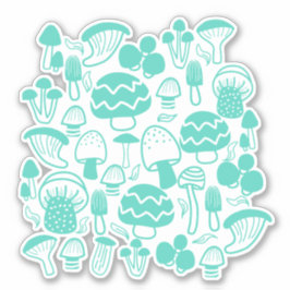 Adesivo Teal de Cogumelo