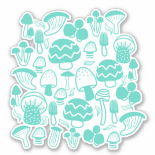 Adesivo Teal de Cogumelo