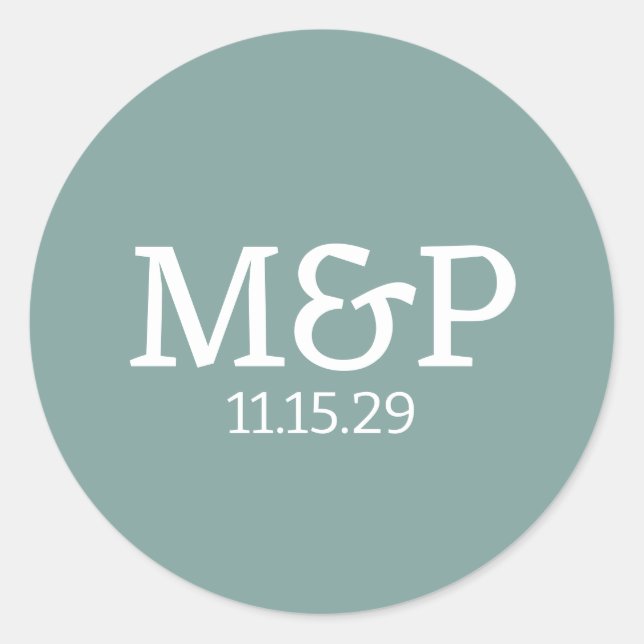 Adesivo Teal de Iniciais de Beach Vibe (Frente)