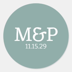 Adesivo Teal de Iniciais de Beach Vibe