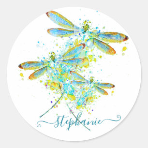 Adesivo Teal Dragonfly splatter personalizado