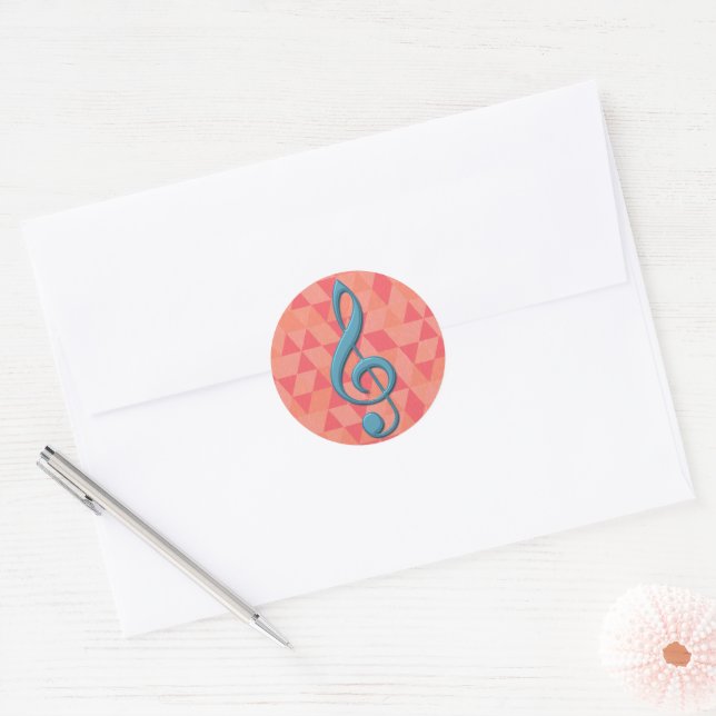 Adesivo Teal e Pinks de triângulos geométricos de limpeza  (Envelope)