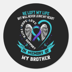 Adesivo Teal E Roxo Em Memória Do Meu Irmão Suicida Aw