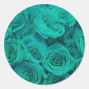 Adesivo Teal elegante romântico - rosas verdes