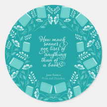 Teal Floral Jane Austen Bookish Cote