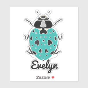 Adesivo Teal Ladybug com autocolante