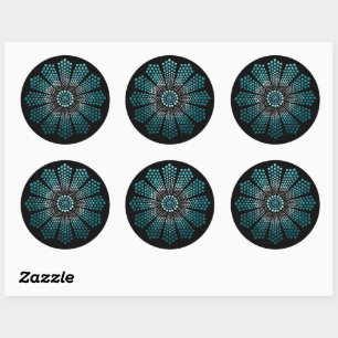 Adesivo Teal Mandala Modelo Floral Cone