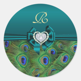 Adesivo Teal Peacock Wedding Gift Seal