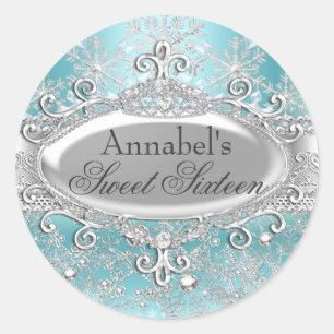 Adesivo Teal Princess Winter Wonderland Sweet 16