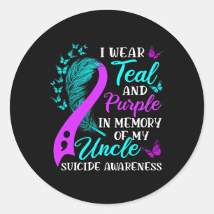 Adesivo Teal Purple Em Memória Do Meu Tio Suicida Awarenes