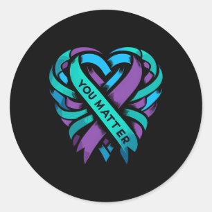 Adesivo Teal Purple Heart You Problem Prevenção ao Suicídi