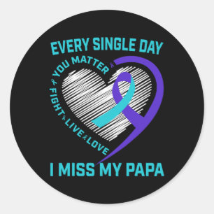 Adesivo Teal Purple Ribbon Você Problema Papa Suicídio Awa