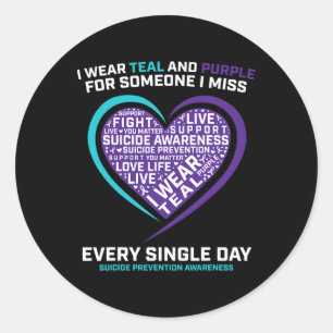 Adesivo Teal Purple Sensibilização Amava-Me