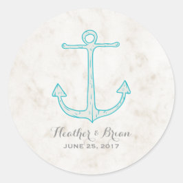 Adesivo Teal Rustic Anchor Wedding