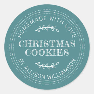 Adesivo Teal Rustic Homemade Christmas Cookies