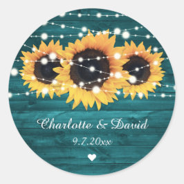 Adesivo Teal Rustic Wood Luz Sunflower Wedée