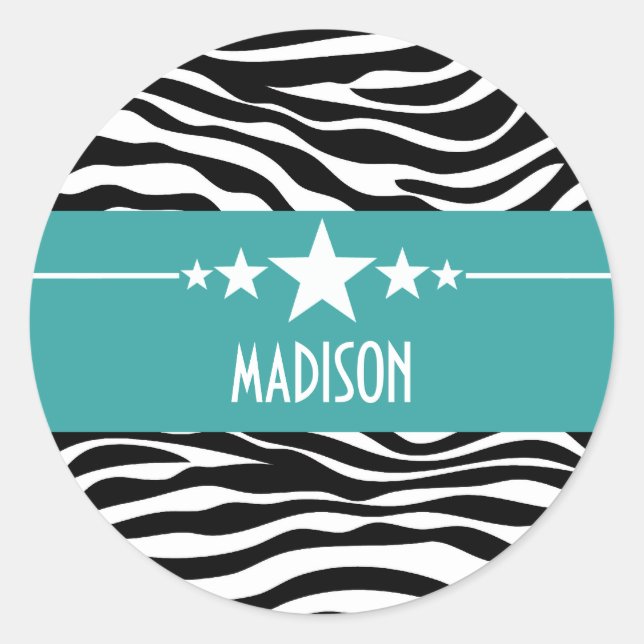 Adesivo Teal Sassy Star Zebra Stickers (Frente)